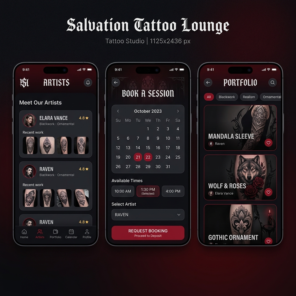 Salvation Tattoo — Figma Design